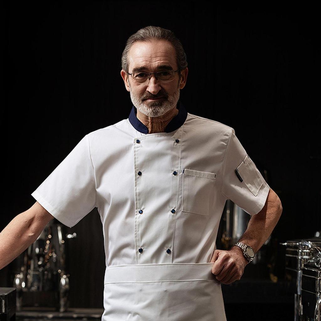 Мужская Женская Униформа Короткий Рукав Одежда для Кулинарии Дышащая Рабочая Одежда Поварской Халат Куртка для Кухни,