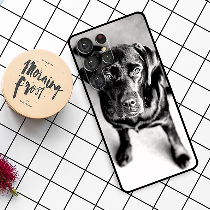 Black Labrador Dog Case For Samsung Galaxy S24 FE S20 FE S21 S22 S23 S24 S25 Ultra S9 S10 S25 Plus Phone Cover