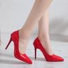 Classics Women High Heel Pointed Shoes Red Bottoms Nude Black Patent Leather Red Heels Pumps 10cm Wedding Shoes 2024 New