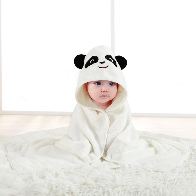 Newborn Cartoon Hooded Swaddle Blanket - Absorbent Coral Fleece for Spring & Autumn