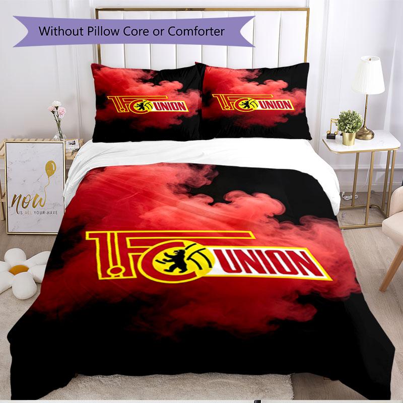 3pcs Duvet Cover Set (1*Duvet Cover + 2*Pillowcase, Without Core), FC Union Berlin Print Soft All‑Season Bedding Set, Home Bedroom Decor Gift