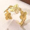 Non-Fading Flower Bangle Opening Design Women Wristband Cuff Bangle Bracelet  Valentine's Day Gifts