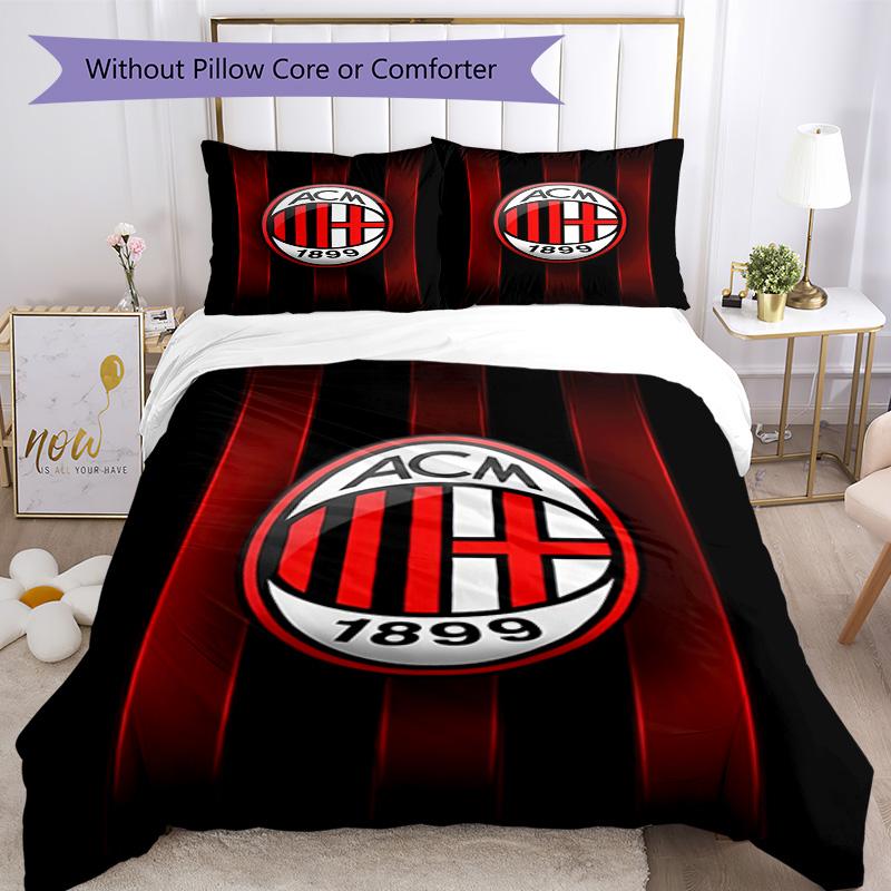 Ac Milan Bedding Set Breathable Duvet Cover With Pillowcases Home Decoration Birthday Gift