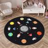 Круглый ковер-мат на космическую тему, коврик, украшение для дома, ковер для детской комнаты с рисунком астронавта, ракеты, планет, противоскользящий коврик для пола, ковер для спальни