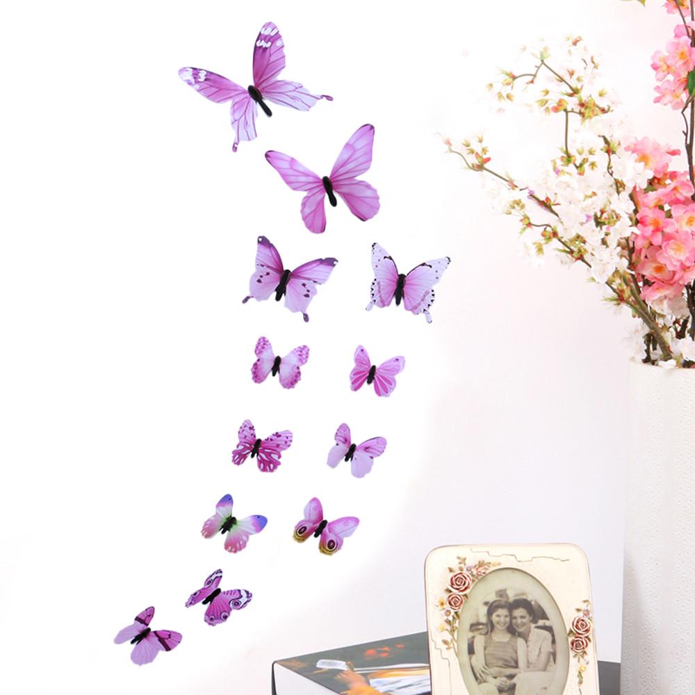 12pcs Butterfly Design Decal Art Wall Stickers Room Magnetic Home Decor