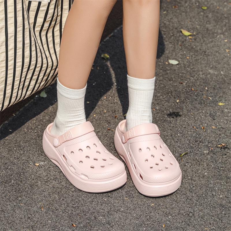 Летние женские туфли для сада с сумкой-носком из ЭВА, нескользящие, для ног, для пляжа, повседневные, универсальные, с отверстиями, женская обувь