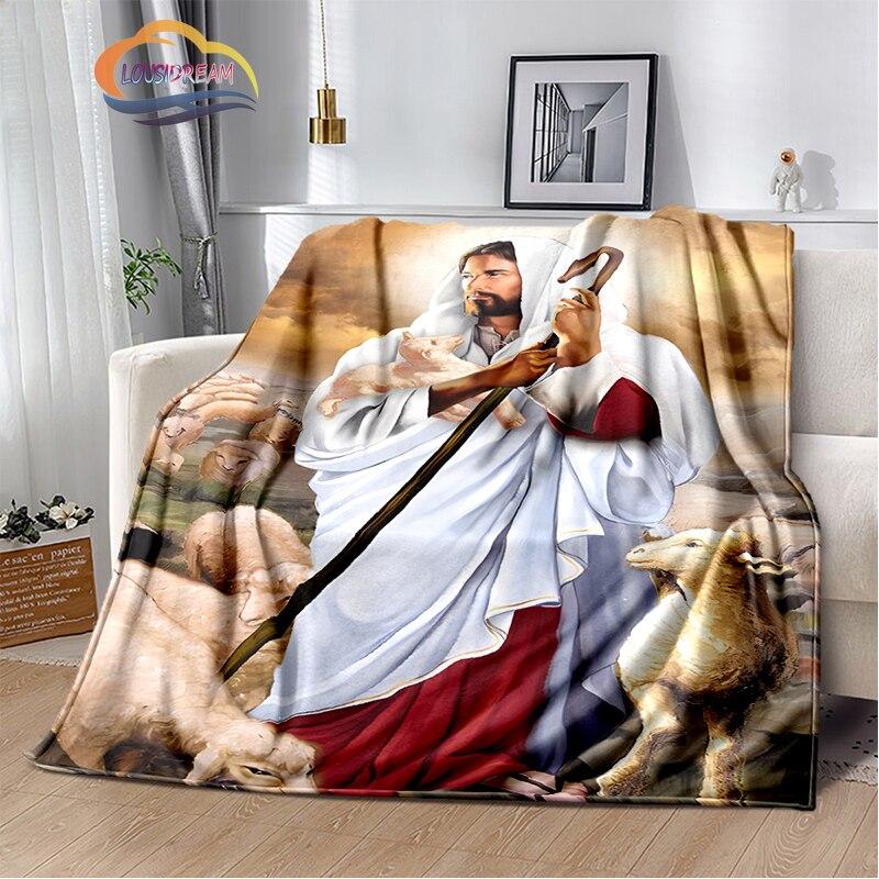 Религиозное кашемировое одеяло с изображением Иисуса, 3D-принт, покрывало с изображением Христа, фланелевое одеяло, серия Девы Марии-Иисуса, удобное домашнее одеяло