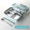 New Durable Easy-Clean Bento Container for Students & Office Workers,Leak-Proof Stainless Steel Lunch Box with 3 Compartments