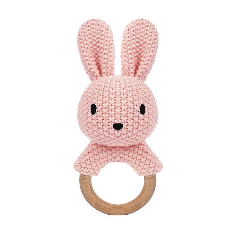 Baby Toy Collection Of Knitted Animal Rattles With Soft Plush Fabric For Infant Sensory Stimulation