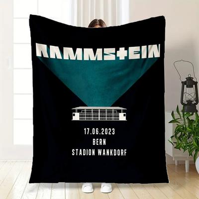 Rammstein - Концертный плакат Берн, ШвейцарияПлед Фланелевый плед для дивана, кровати, путешествий, кемпинга, офиса, дивана, кресла и кровати Подарок