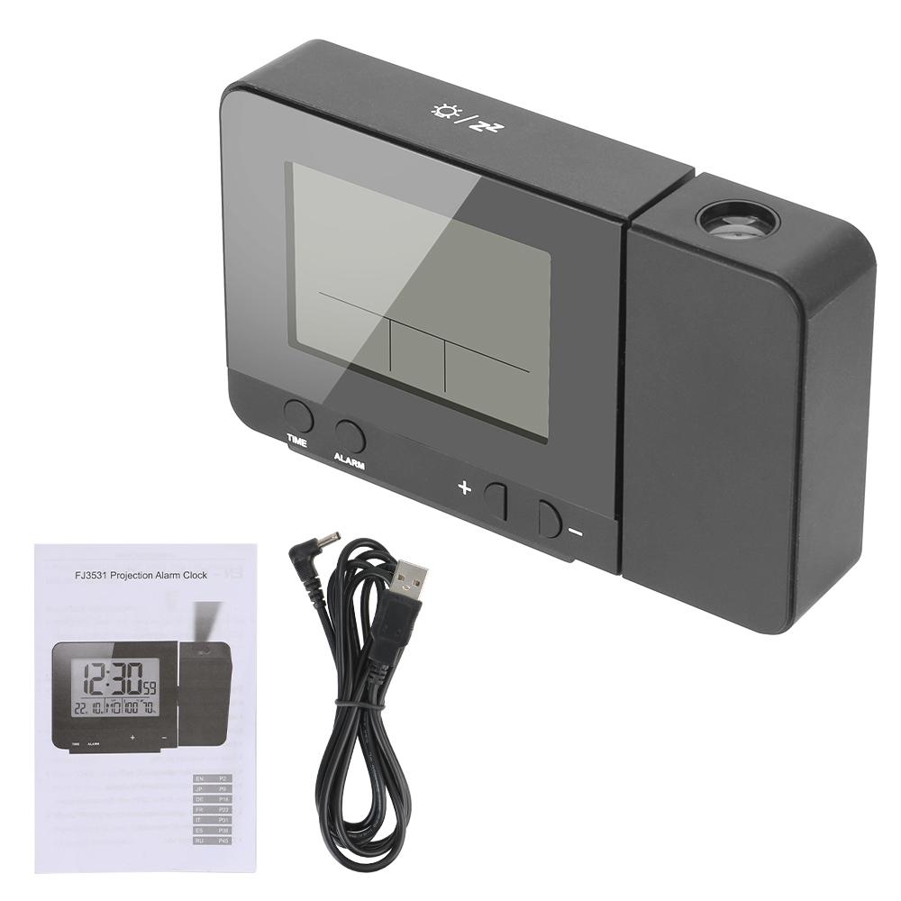 Digital Date Snooze Function Indoor Temperature Humidity Desk Table Led Clock Projection Alarm Clock Multifunction