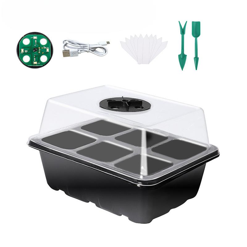 5 шт., 2 шт., 1 шт./набор лотков для выращивания растений, светодиодные светильники, горшки для рассады, ячейки для выращивания, ящик для поддержания влажности, теплица