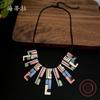 Новое цветное ожерелье с нерегулярным тотемом, богемное ожерелье-тотем для банкета для леди
