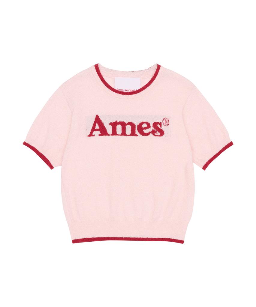 AMES-WORLDWIDE Базовый вязаный свитер с логотипом Розовый
