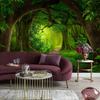 3d обои с лесом, спальня, красивые пейзажи, фреска, зеленые деревья, природа, настенная бумага, настенная бумага для гостиной, спальни, настенные картины