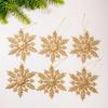 6Pcs Christmas Glitter Snowflake Ornaments, Plastic Snowflake Decorations For Christmas Tree  Year Holiday Party Decor