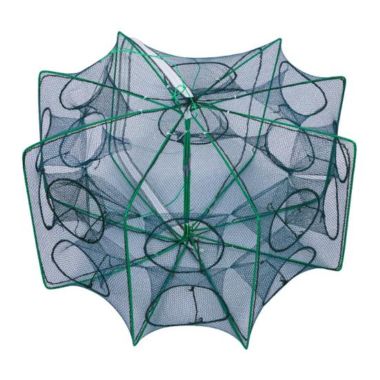 Foldable Fishing Bait Trap 6/8/10/12/16 Holes Heavy Duty Fine Mesh Portable Collapsible Shrimp Minnow Crawfish Catcher Trap Cast Trap Net Dip Cage