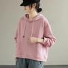 Spring Hooded All-match Long-sleeved Sweater Women's Korean Version of The Loose Solid Color Top