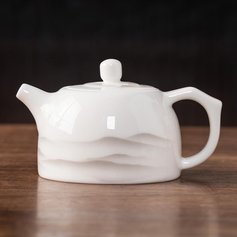 Чайник луч один горшок и две чашки жирный нефрит фарфор легкая роскошь набор для чая кунг-фу чашка Куайкэ высококлассная парчовая коробка подарочная коробка