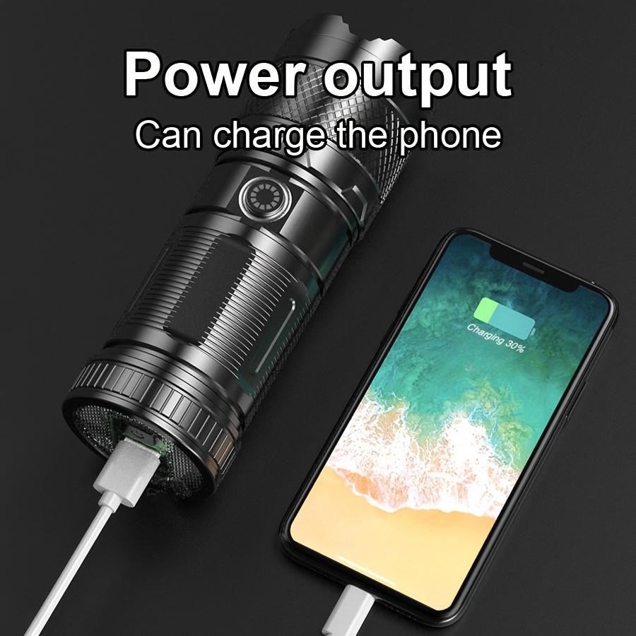 3000LM High Power Super Bright LED Rechargeable Flashlight COB Flood Light Type-c Charging Powerful Lantern Portable LED Lamp Built-in Battery