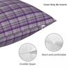 Tartan Purple And Grey Pillowcase Polyester Linen Velvet Creative Zip Decorative Throw Pillow Case Home Cushion Cover 45X45