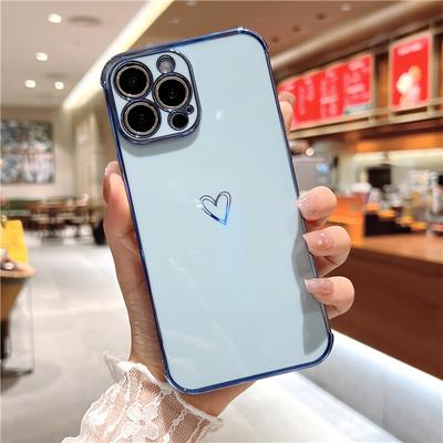 Роскошный чехол для телефона с квадратным покрытием Love Heart для iPhone 13 12 Mini 11 Pro Max X XR XS Candy Bnmper On 7 8 Plus SE, мягкий чехол