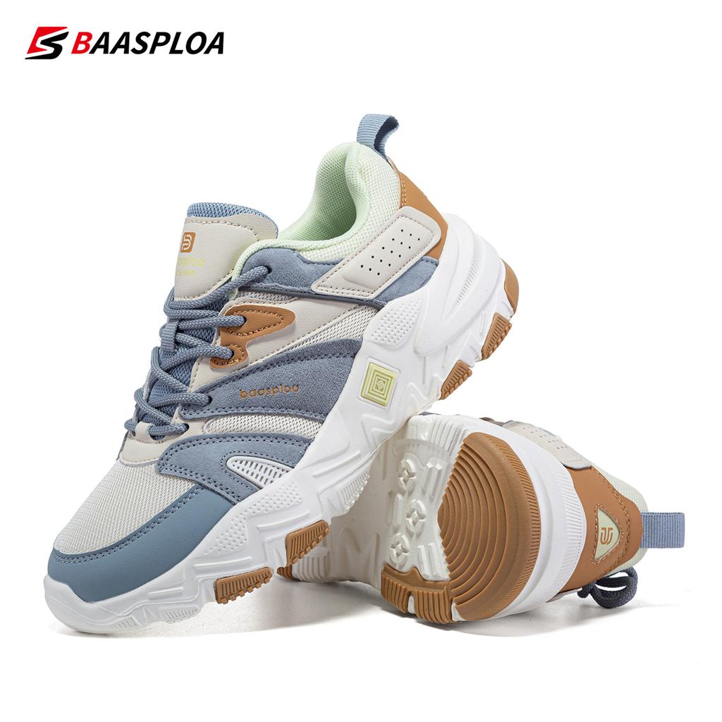 BAASPLOA Women Shoes Mesh Surface Breathable Casual Sports Shoes Light Comfort Non-Slip Outdoor Sports Tennis Shoes Fashion Women Brand Walking Shoes