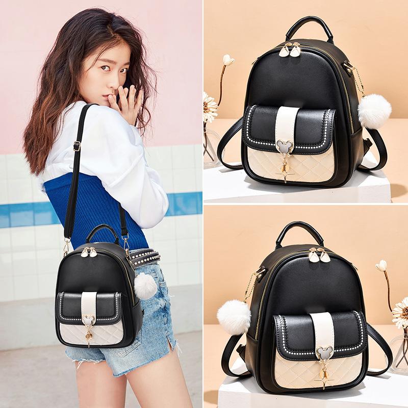 Bag Women's 2025 New Trendy Fashion One Shoulder Oblique Span Multi-purpose Soft Leather Women's Bag Large Capacity Backpack Student Bag
