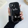 LZ11 Cat Cute Art Design Clear Soft Wave Phone Cases for Samsung S24 S23 Ultra S20 A54 A14 A52s A51 Huawei Honor 90 Realme OPPO Protection Back Cover