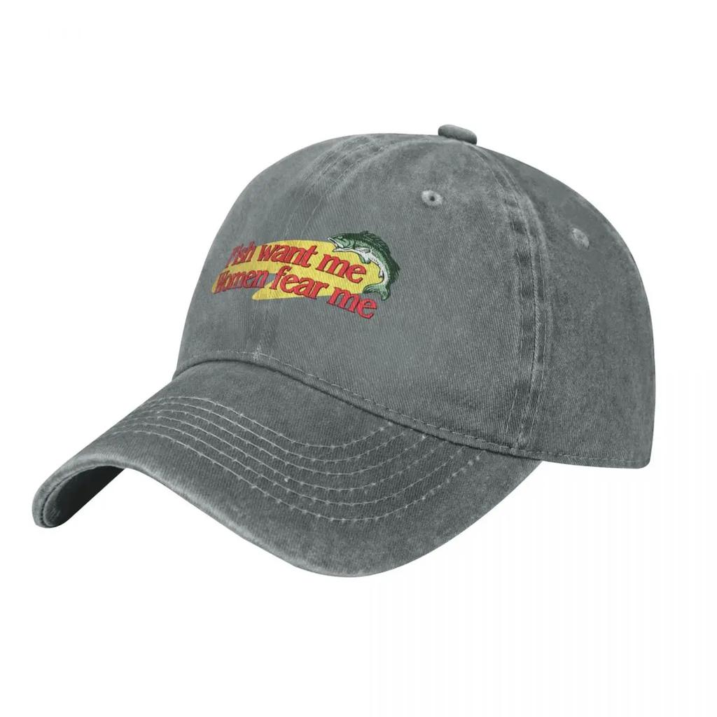 Fish Want Me Women Fear Me Baseball Cap Trucker Cap Luxury Hat hard hat Designer Hat FeUnisex Unisexs