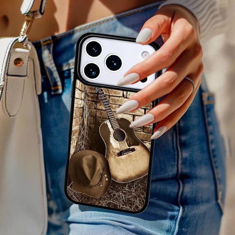 Rustic-Sepia-Guitar Phone Case For iPhone 17 Air 14 15 13 12 Max Cover For Apple 16e 11 Pro Max Plus Coque