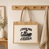 Sac Cabas Jute avec Poche J’peux pas je suis Caissier J'peux pas minimaliste | Toile de Jute et Coton 21 L Fond Plat Anses 65 cm