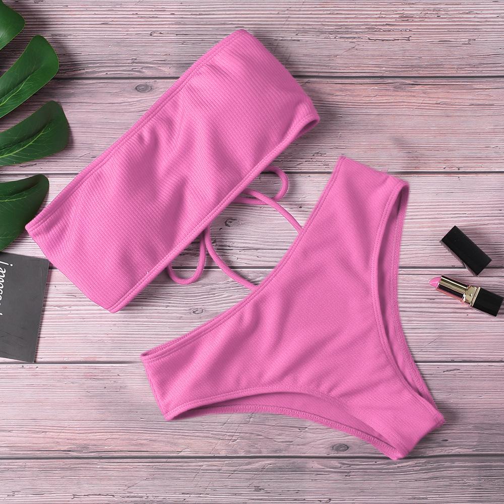 Tube Top Bikini High Waist Split Swimsuit Bikini Swimsuit Women