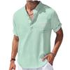Летние мужские рубашки из хлопка и льна Футболки с короткими рукавами и воротником Повседневные мужские футболки Рубашки Мужская одежда для мужчин
