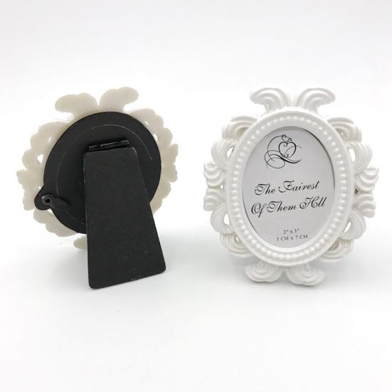 4Pcs Vintage Baroque Oval Photo Frame Mini Resin Picture Display