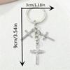 Exquisite Rhinestones Embellished Metal Crucifix Key Holder for Keys Backpacks and Decorative Accessory Keyring Charm