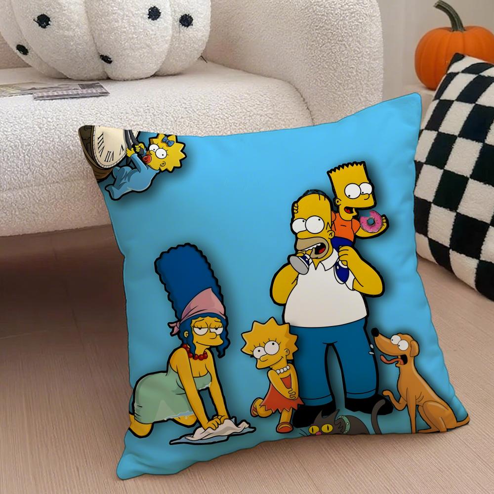 The Ssimpsons Cartoon Sofa Cushion Cover Throw Pillow Cover Hidden Button Durable Polyester Chair Cushion