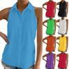 Women's Button Up Shirt Sleeveless Basic Casual Solid Color Summer Shirt Top