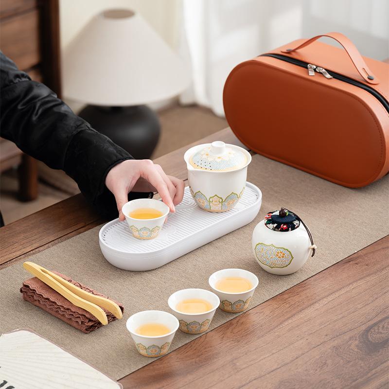 Travel Tea Set Portable Bag Kung Fu Tea Set Kuaike Cup Teapot Tea Drinking Business