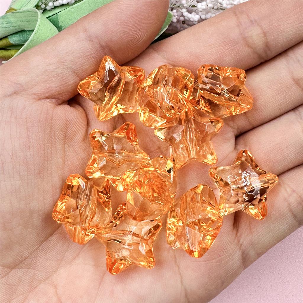 10 шт., 18,5 мм, акриловые прозрачные хрустальные бусины с пятиконечной звездой для изготовления ожерелья, браслета, аксессуары из бисера своими руками