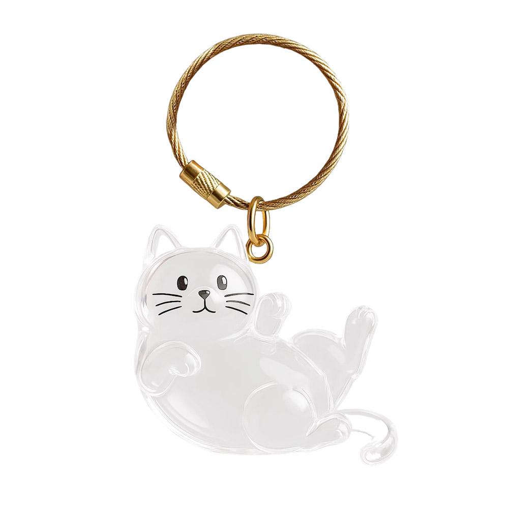 Cute Cat Hair Storage Capsule Transparent Cartoon Dog Cat Hair Storage Box Key Chain Bag Pendant Pet Souvenirs for DIY Gift Toy