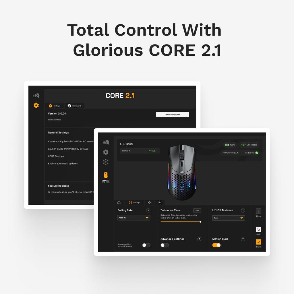 Glorious Model O 2 Mini Wireless Matte Black Gaming Mouse MS0742 Wired/Wireless GLO-MS-OMWV2-MB