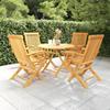 VidaXL Garden Lounge 5 Pcs Dining Set Table and Dining Chairs Outdoor Dining Furniture Patio Wood of 3059582