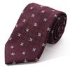 MICHIKO LONDON Brand Made In Silk Jacquard Woven with Small Embroidery Necktie, Japan, 100% (D Pattern Red)
