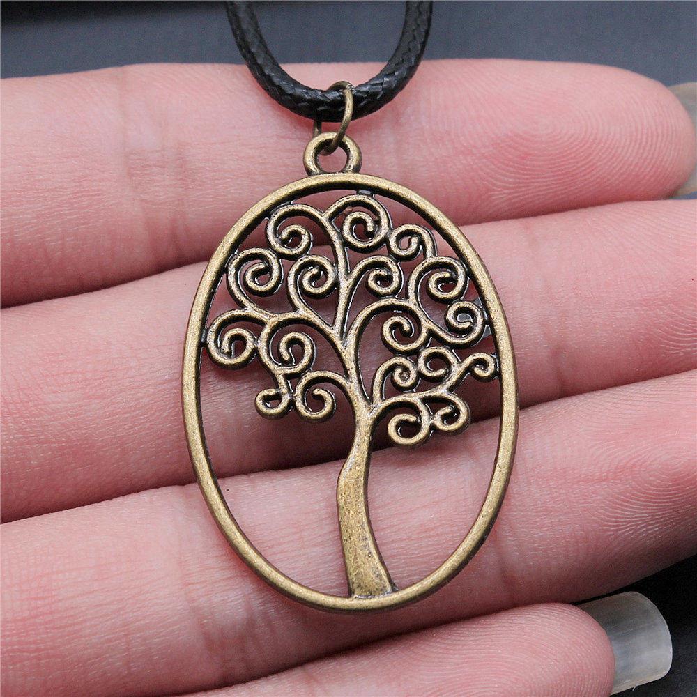 Ожерелье из кожи «Дерево жизни» 45 см, мужское украшение, свадебная годовщина, эстетические аксессуары