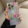 Clear Square Back Tube Case Protection For iPhone 11 15 Plus 13 12 16 ProMax 14 Pro Max Anti-Oxygen,Full Screen Graffiti Pattern Casing