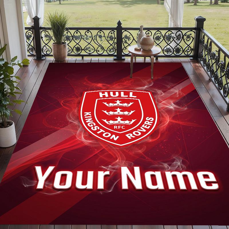 Custom Text Printed Rug Hull KR Non Slip Floor Carpet For Home Room Decor