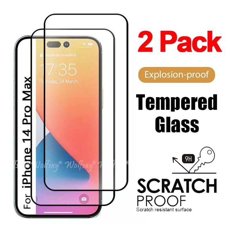 2 упаковки защитного закаленного стекла для iPhone 14 серии 13 12 11 Pro Max XR X Xs Max Защитная пленка для экрана iPhone 13 12 Mini 7 8 6 Plus SE 2020 Стекло