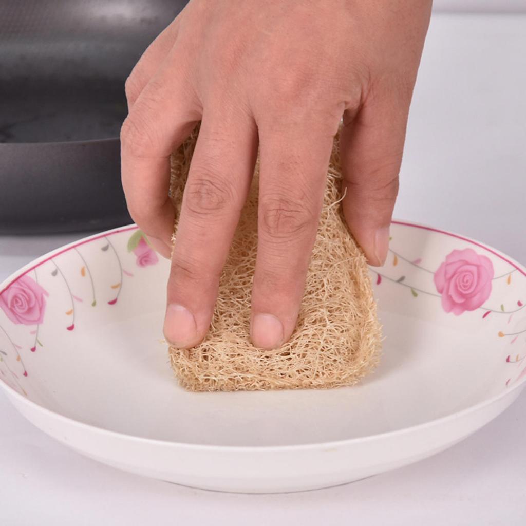 3 шт. Люфа Спа Отшелушивающая мочалка Натуральная люфа Губка для мытья тела Удаляет омертвевшую кожу Сделана Мыльница для мытья посуды