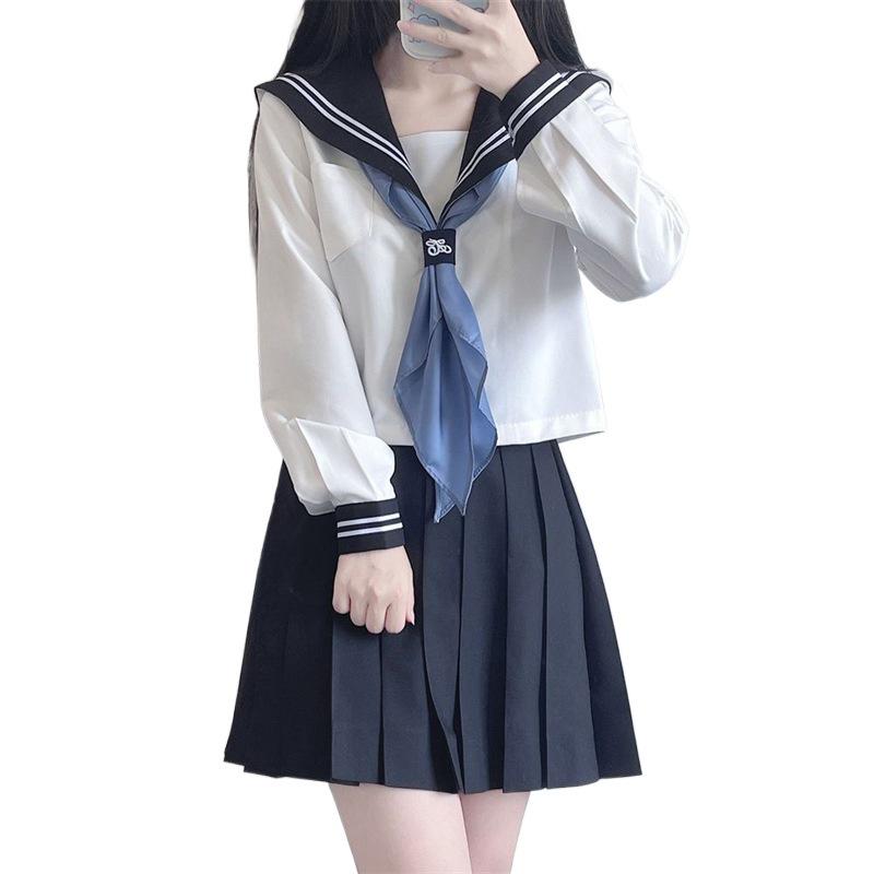 Оригинальная мультяшная форма кампуса JK: Белый матросский костюм в стиле второкурсницы для женщин
